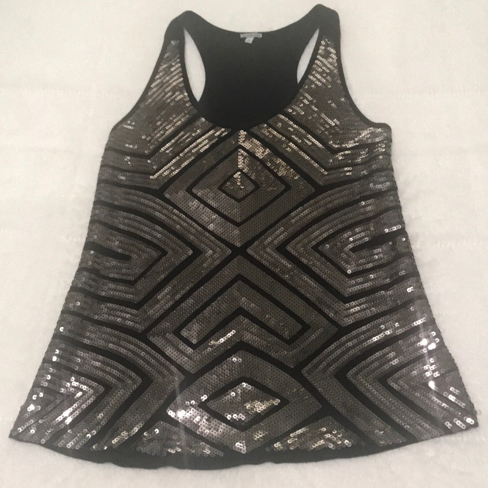 Charlotte Russe Black Sequence Tank